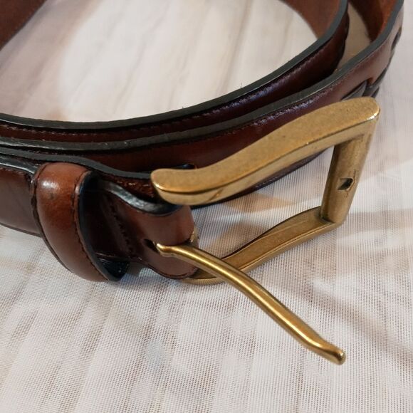 Men's Brown full grain Leather belt. - Picture 3 of 6